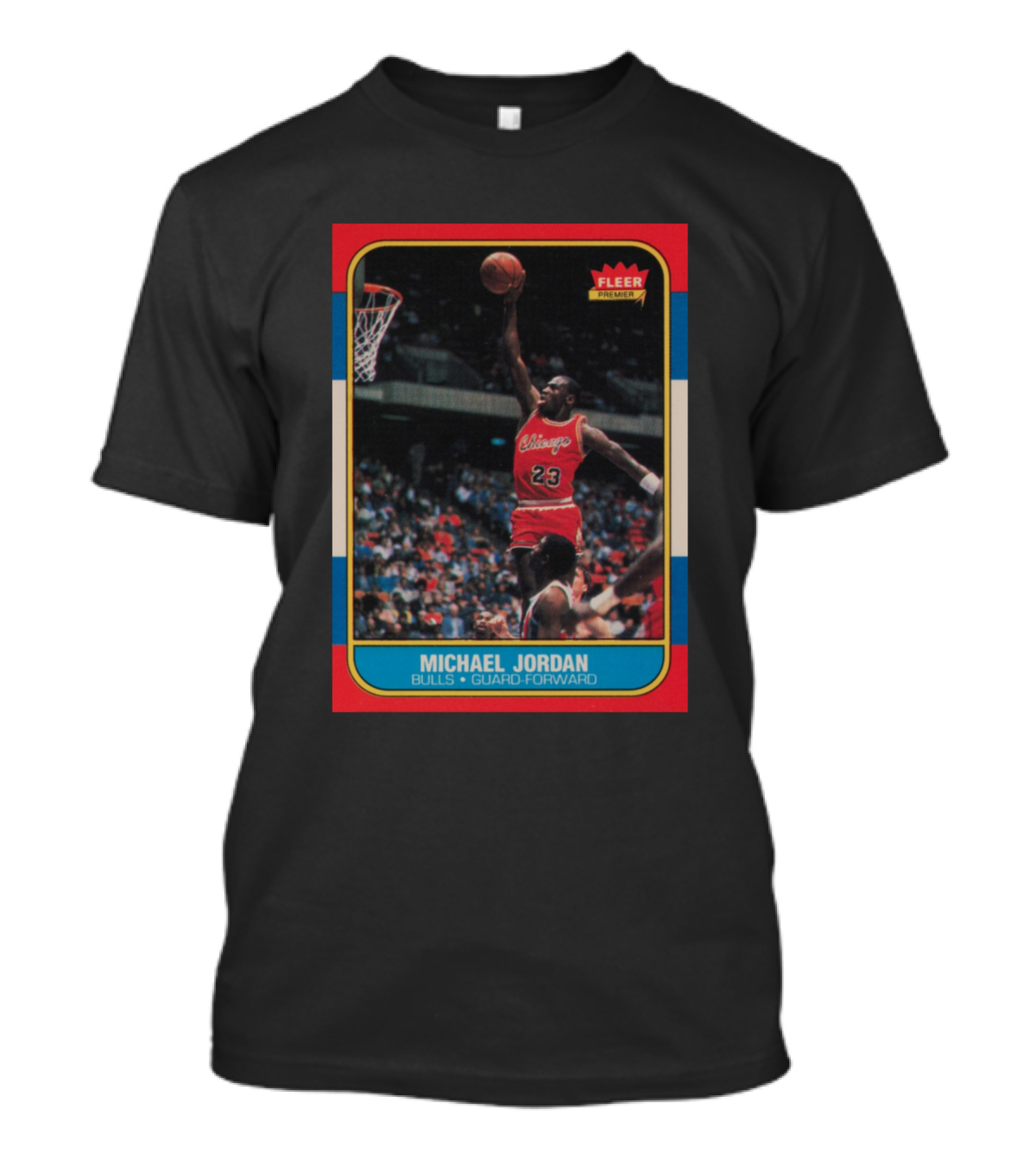 Michael Jordan 1986 Fleer Bulls Guard-Forward Rookie Card T-Shirt