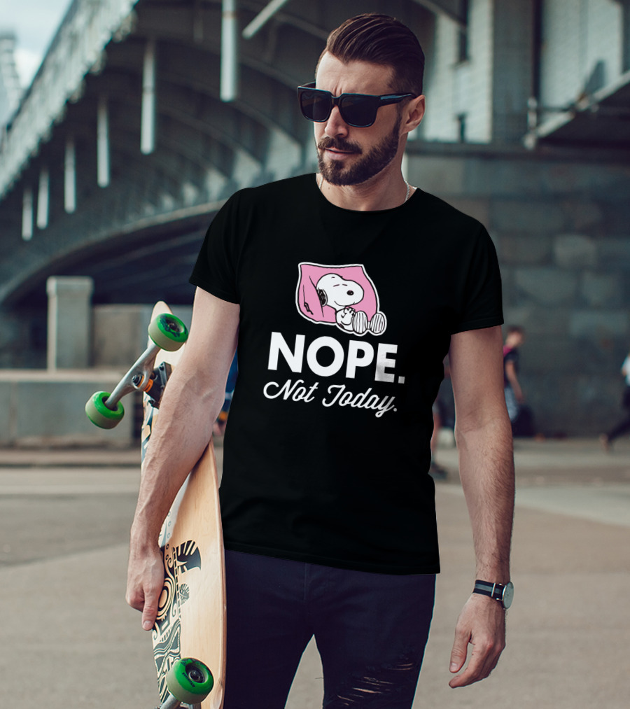 Snoopy Nope Not Today Peanuts Comic Strip Character T-Shirt
