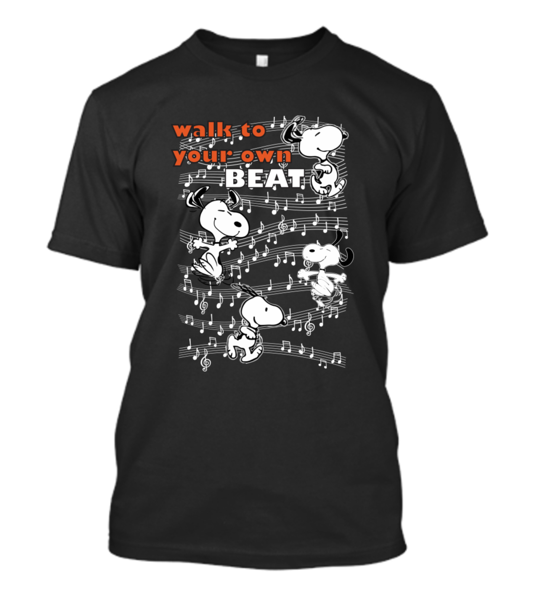 Snoopy Walk To Your Own Beat Music Notes T-Shirt