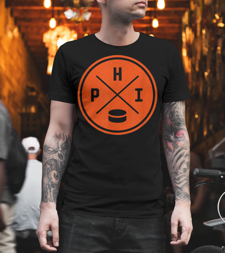 PHI Classic Philadelphia Hockey Puck Emblem T-Shirt