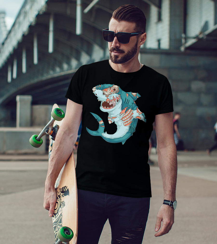 Cool Zombie Shark Funny Lazy DIY Halloween T-Shirt