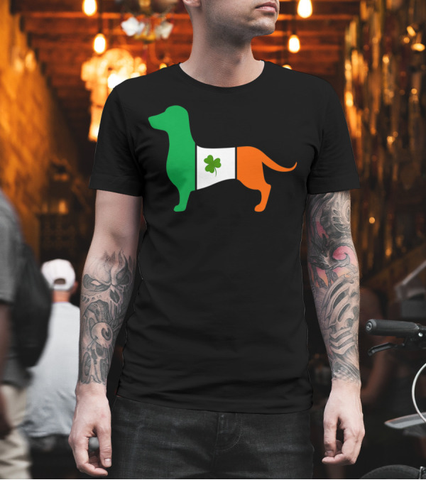 Dachshund Irish Flag St Patricks Day Clover T-Shirt Dachshund Irish Flag St Patricks Day Clover T-Shirt