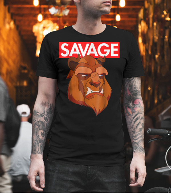 Disney Beauty Beast Savage Face Gra T-Shirt Disney Beauty Beast Savage Face Gra T-Shirt