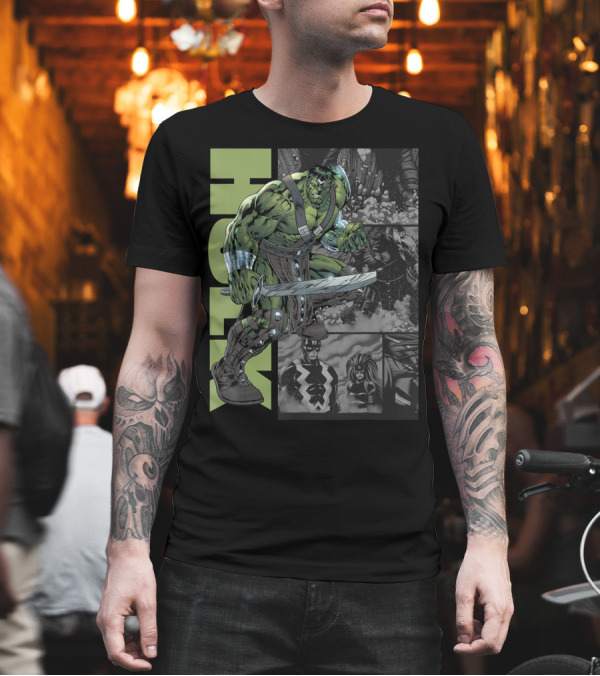 Marvel Planet Hulk Metal Arm Sword Panels Hulk T-Shirt Marvel Planet Hulk Metal Arm Sword Panels Hulk T-Shirt