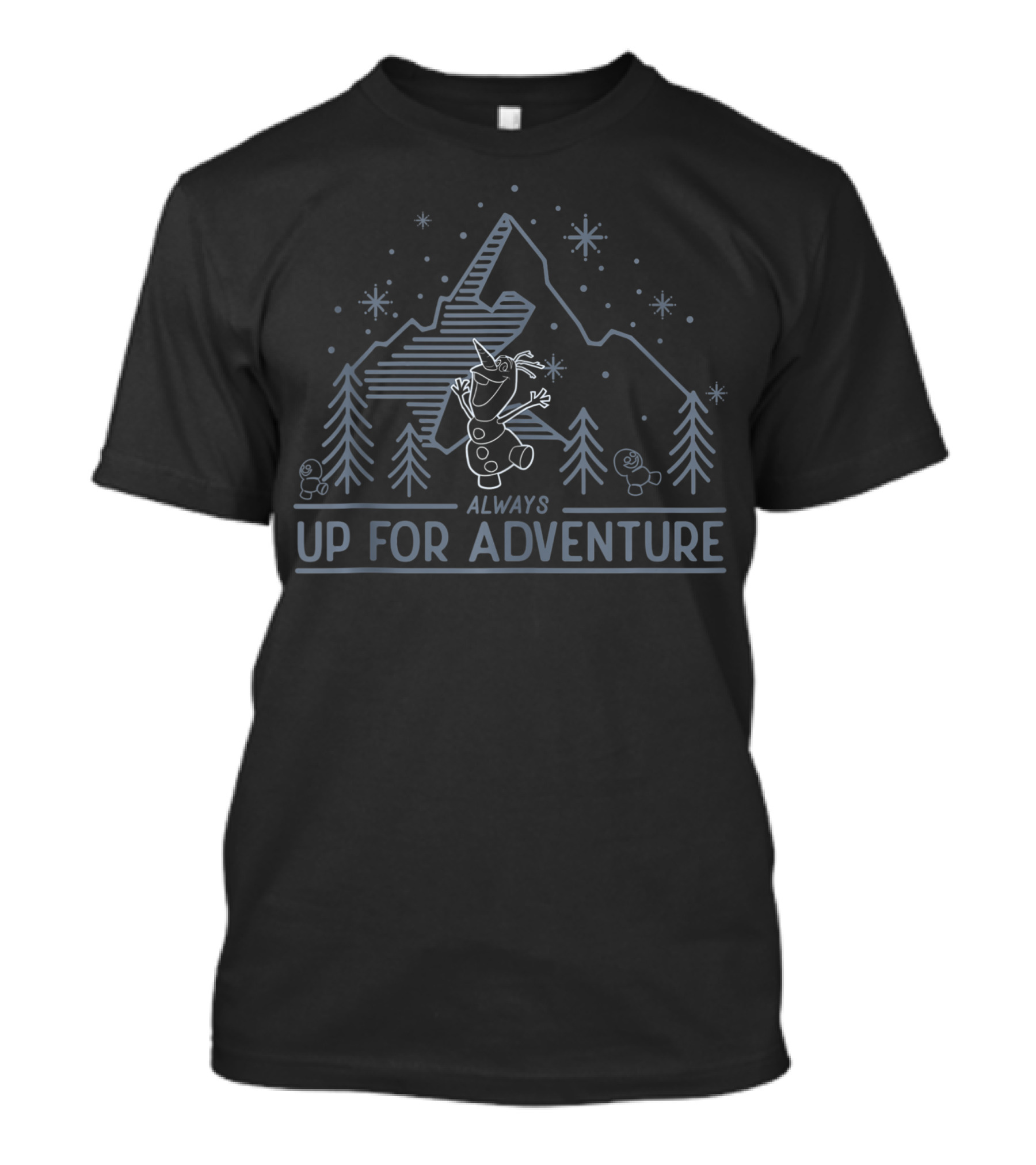 Disney Frozen Olaf Always Up For Adventure Outline Mountain Stars T-Shirt