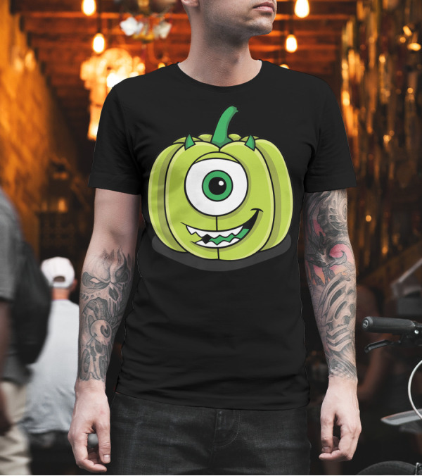 Disney Pixar Monsters Inc Mike Green Pumpkin Face T-Shirt Disney Pixar Monsters Inc Mike Green Pumpkin Face T-Shirt