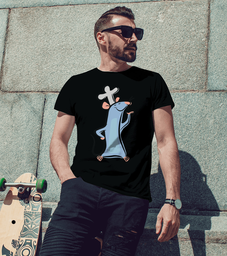Disney Pixar Ratatouille Chef Remy Watercolor Artful Pose T-Shirt