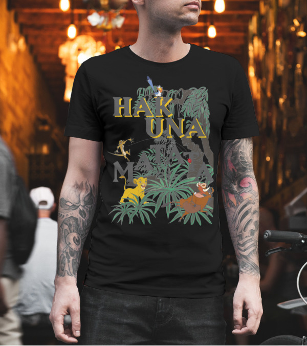 Disney The Lion King Hakuna Matata Simba Timon Pumbaa Jungle Scene T-Shirt Disney The Lion King Hakuna Matata Simba Timon Pumbaa Jungle Scene T-Shirt