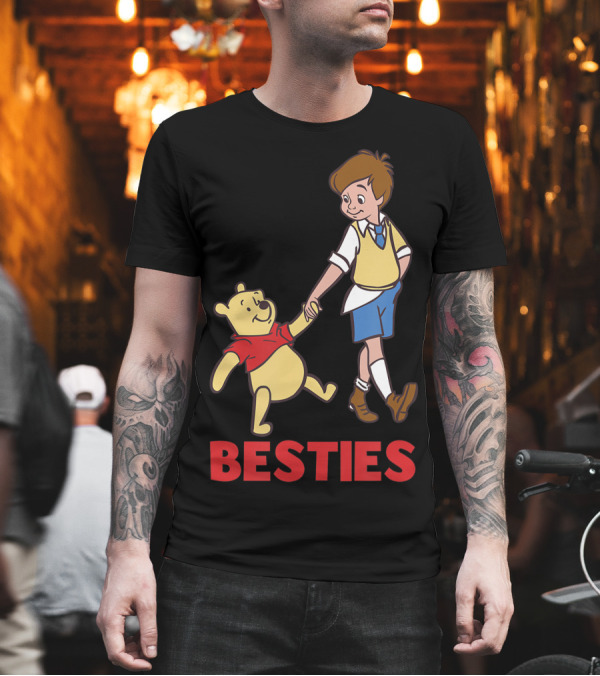 Disney Winnie The Pooh and Christopher Robin Besties T-Shirt Disney Winnie The Pooh and Christopher Robin Besties T-Shirt