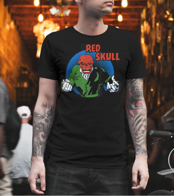 Marvel The Red Skull Classic Badge Vintage Comic T-Shirt Marvel The Red Skull Classic Badge Vintage Comic T-Shirt