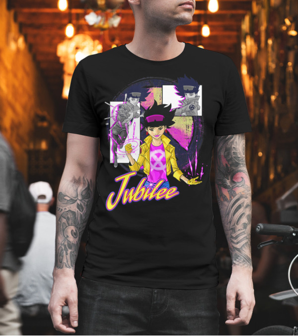 Jubilee Marvel X Men Collage Panel Vibrant T-Shirt Jubilee Marvel X Men Collage Panel Vibrant T-Shirt