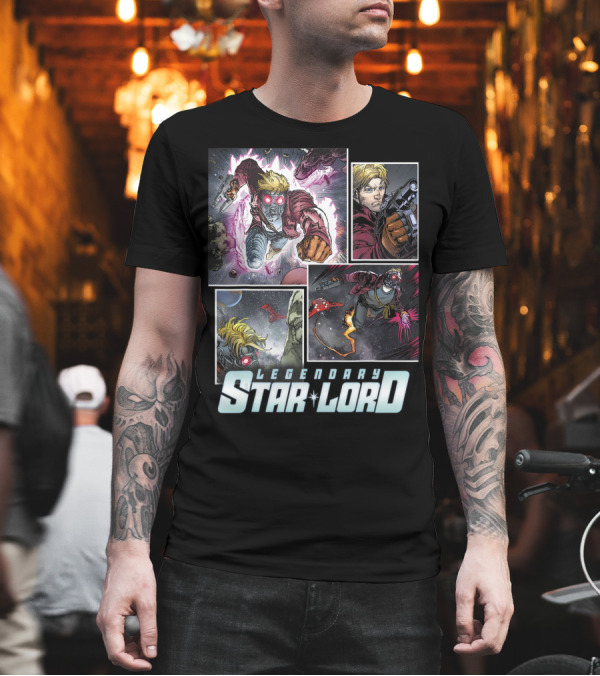 Legendary Star Lord Marvel Guardians of the Galaxy Collage T-Shirt Legendary Star Lord Marvel Guardians of the Galaxy Collage T-Shirt