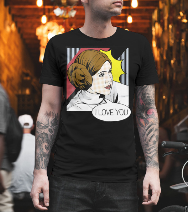 Star Wars Leia I Love You Pop Art 9C T-Shirt Star Wars Leia I Love You Pop Art 9C T-Shirt