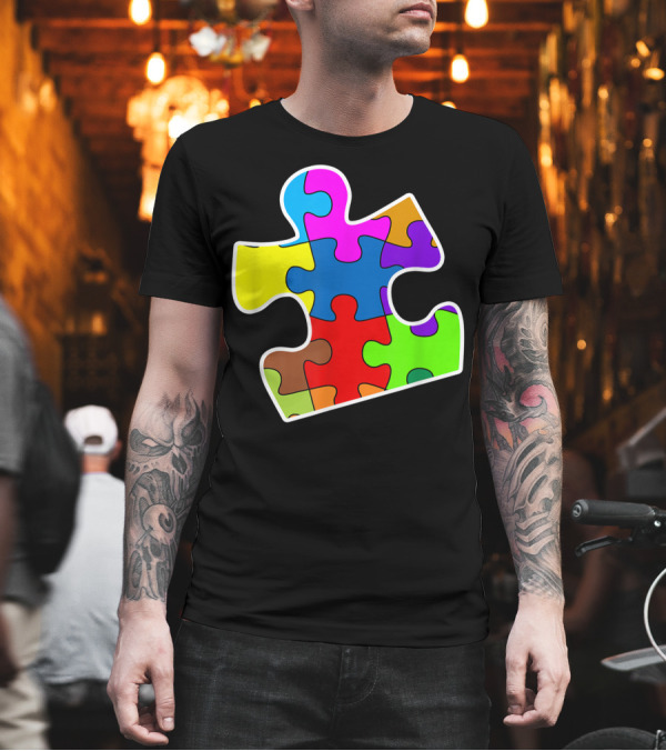 Autism Puzzle Piece Multicolored T-Shirt Autism Puzzle Piece Multicolored T-Shirt