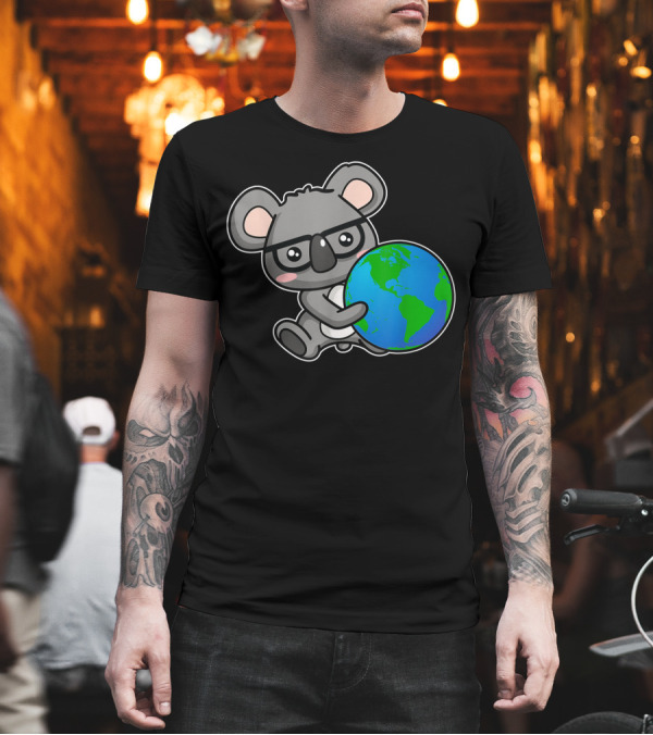 Earth Day Koala Bear Hugging Globe T-Shirt Earth Day Koala Bear Hugging Globe T-Shirt