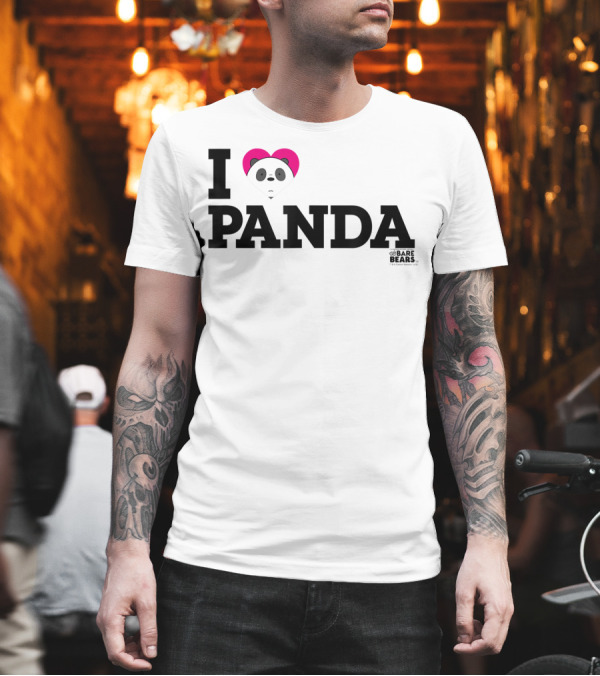I Love Panda We Bare Bears Heart Panda T-Shirt I Love Panda We Bare Bears Heart Panda T-Shirt