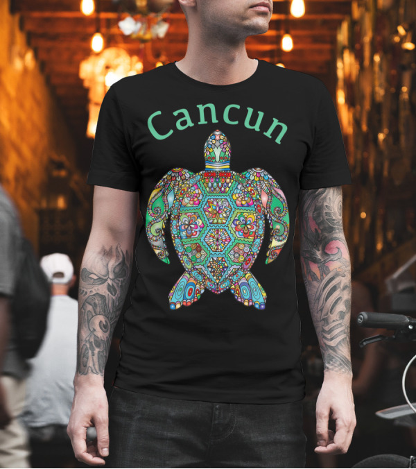 Cancun Colorful Tribal Turtle T-Shirt Cancun Colorful Tribal Turtle T-Shirt