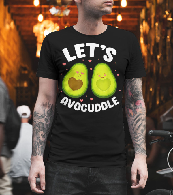 Let's Avocuddle Avocado Couple Vegan Valentine's Day Kawaii Hearts T-Shirt Let's Avocuddle Avocado Couple Vegan Valentine's Day Kawaii Hearts T-Shirt
