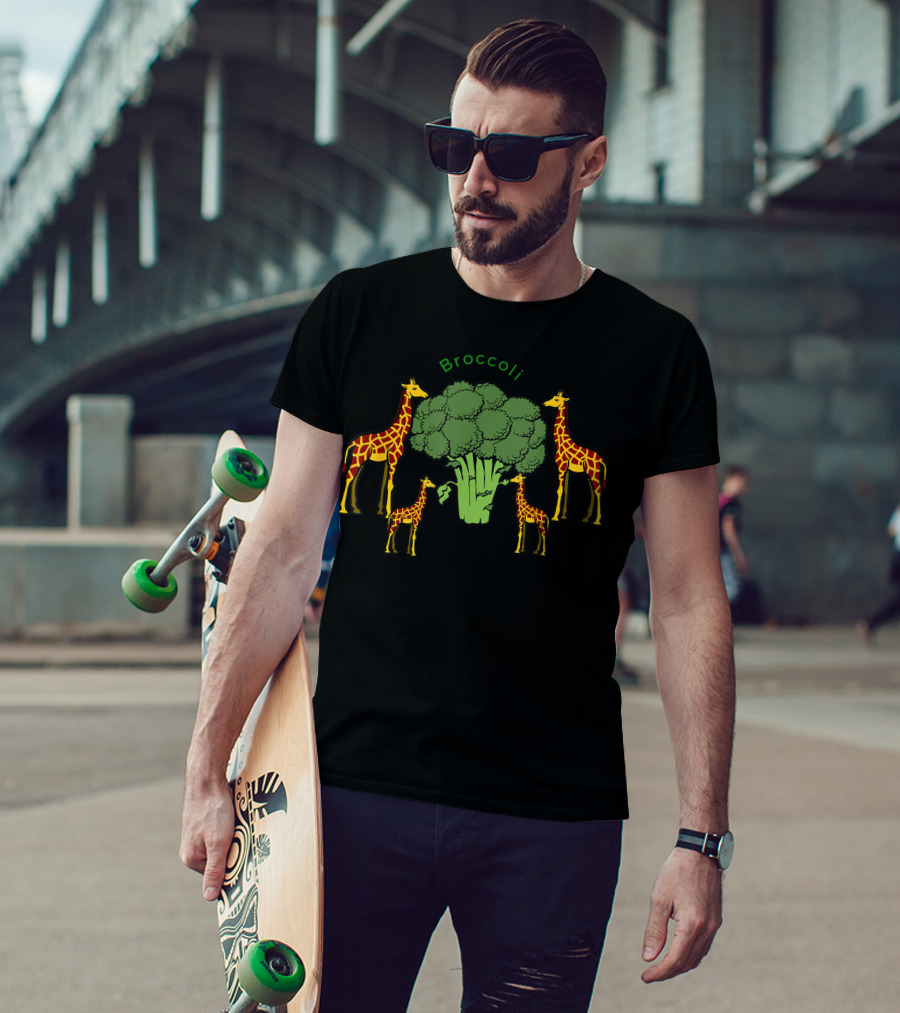 Giraffe Vegetarian Family Broccoli T-Shirt