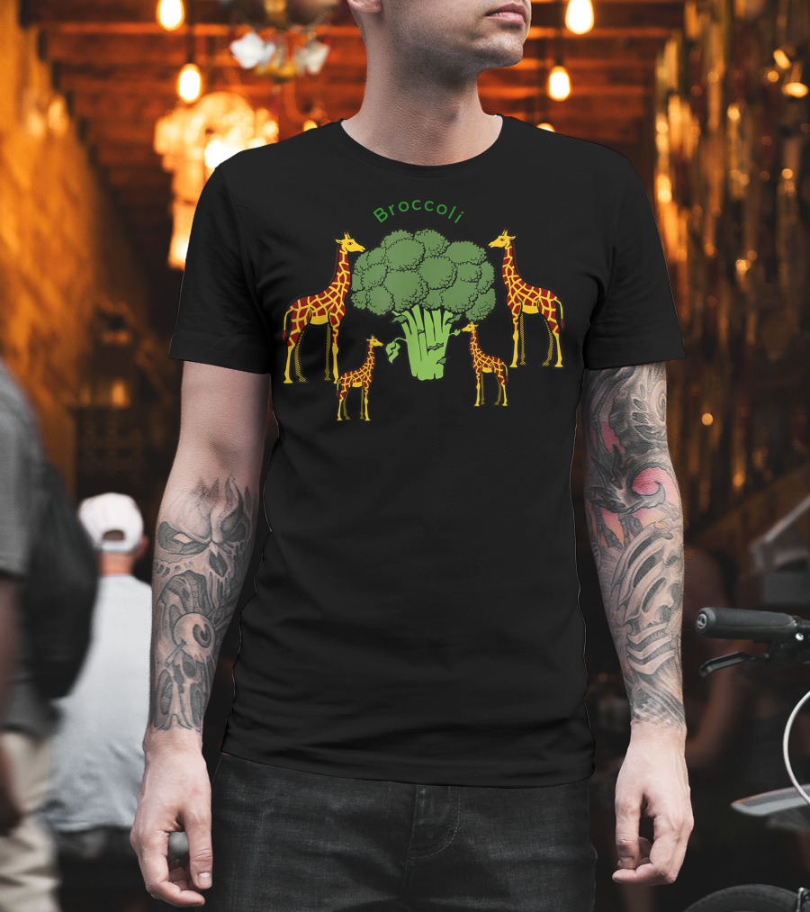 Giraffe Vegetarian Family Broccoli T-Shirt