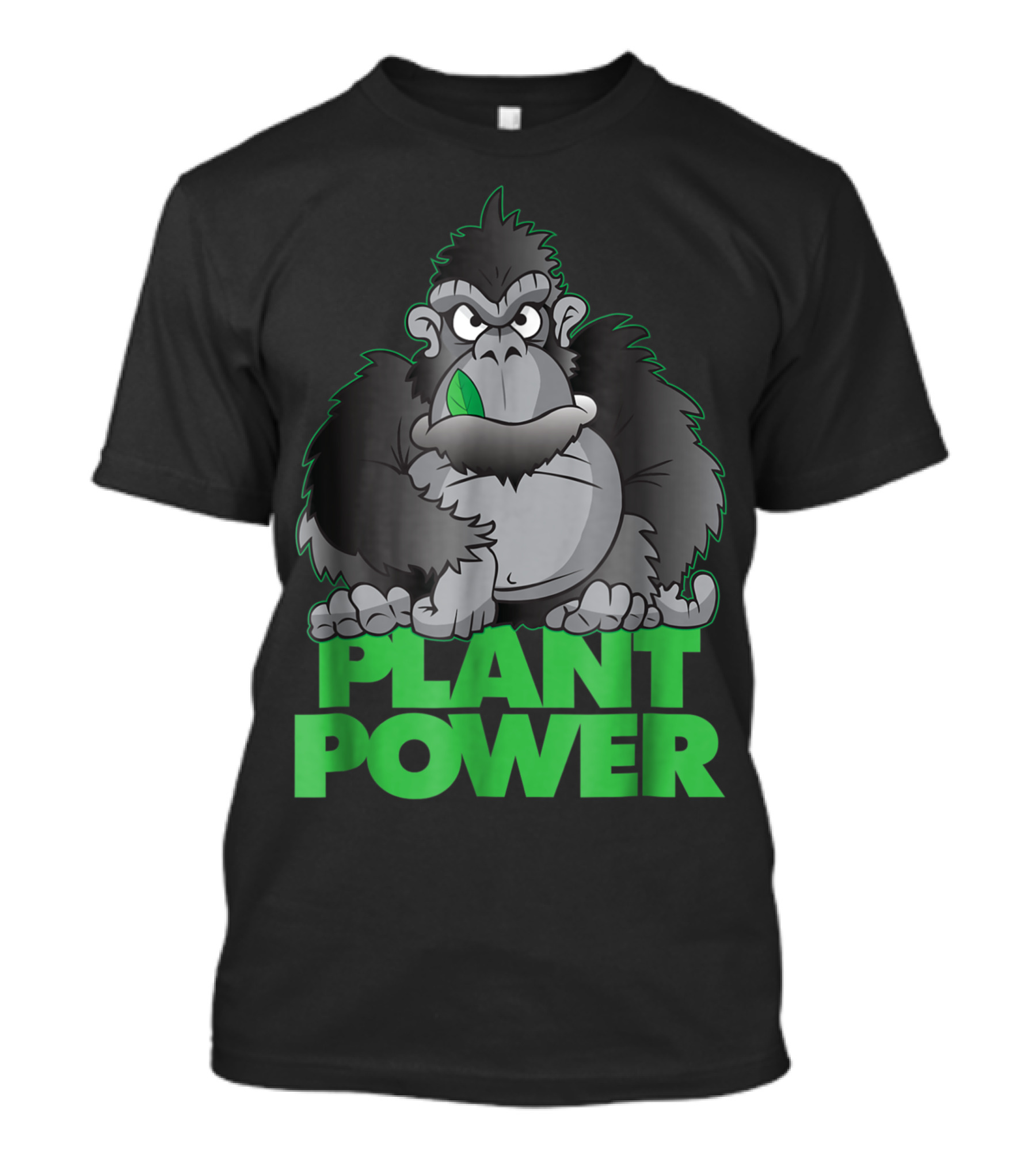Vegan Plant Power Gorilla Vegetarian Leaf Eating Green Power T-Shirt