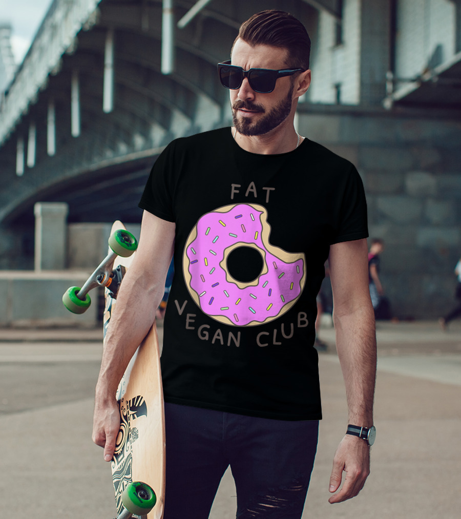 Fat Vegan Club Pink Doughnut Boho T-Shirt