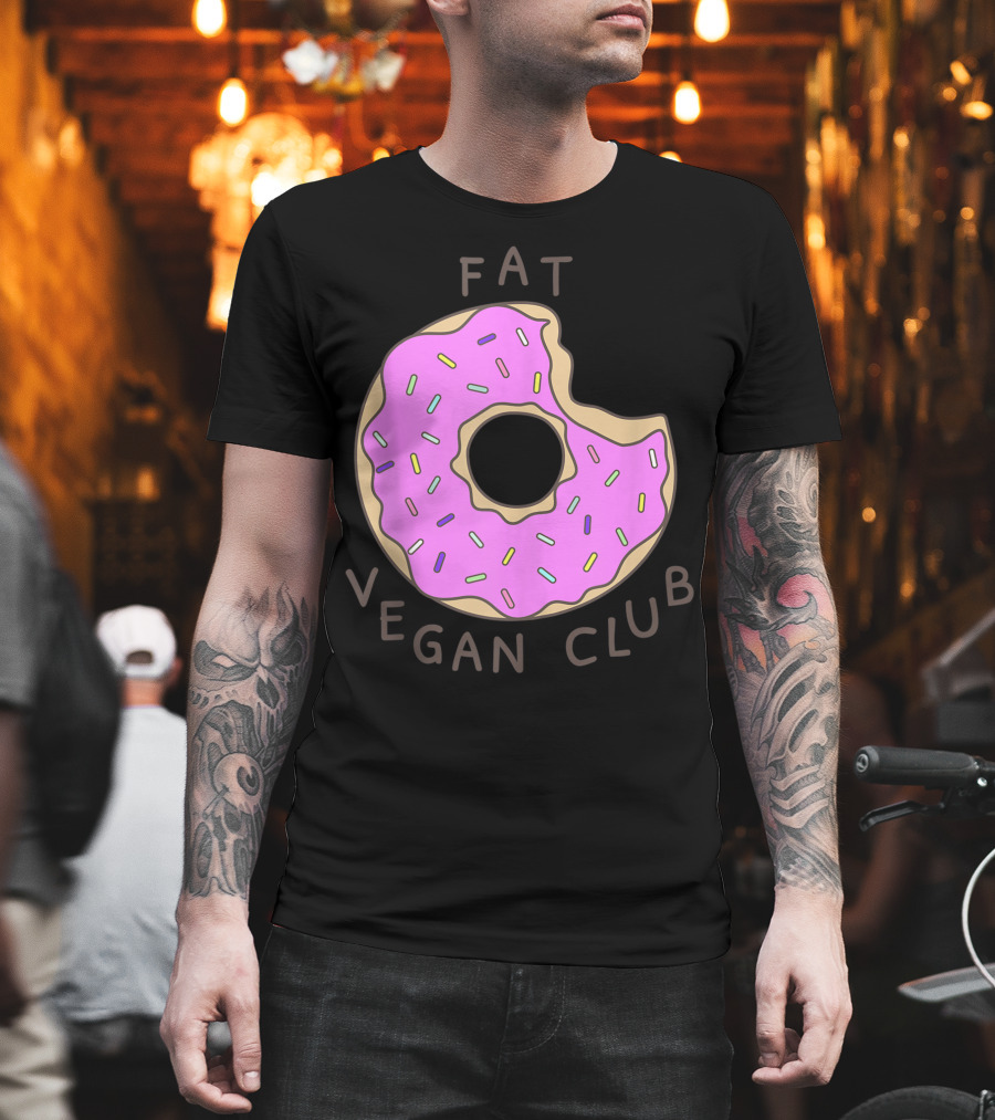 Fat Vegan Club Pink Doughnut Boho T-Shirt