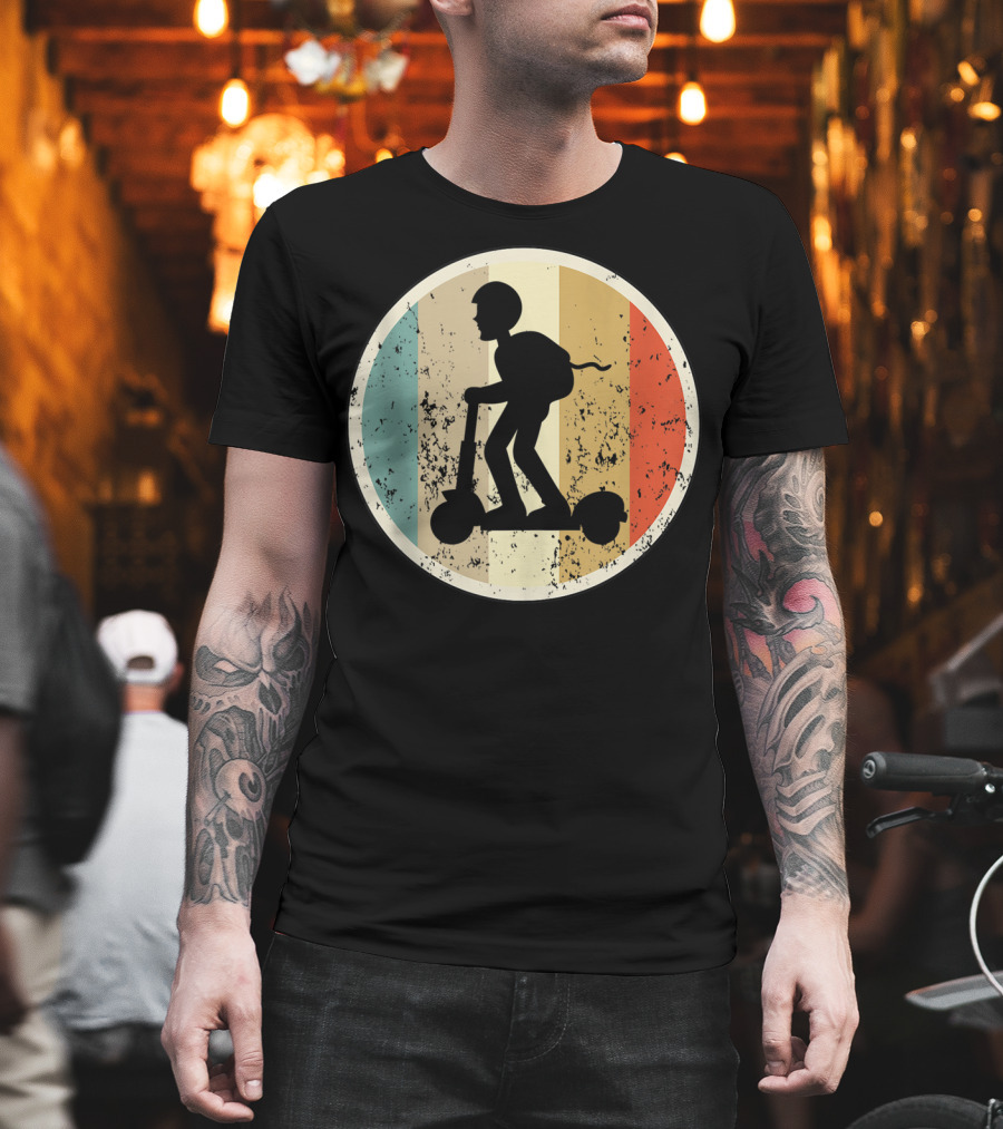 Escooter Electric Scooter Driver Vintage Retro T-Shirt