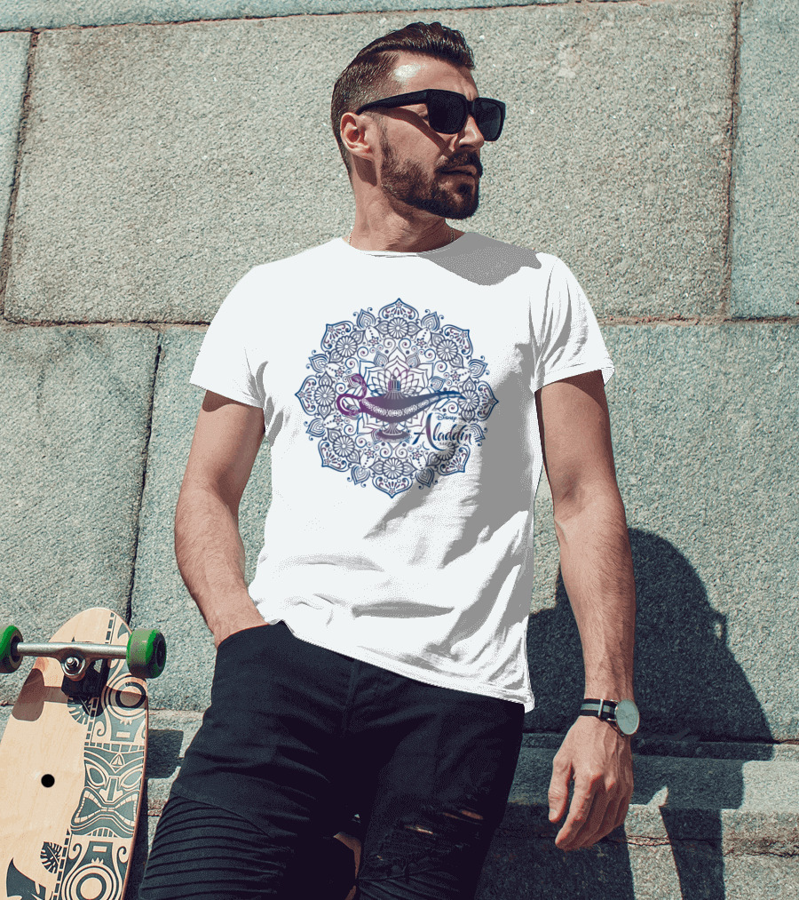 Disney Aladdin Genie Lamp Mandala T-Shirt