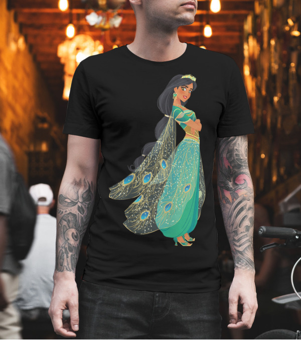 Disney Aladdin Live Action Princess Jasmine Green Peacoat Attire T-Shirt Disney Aladdin Live Action Princess Jasmine Green Peacoat Attire T-Shirt