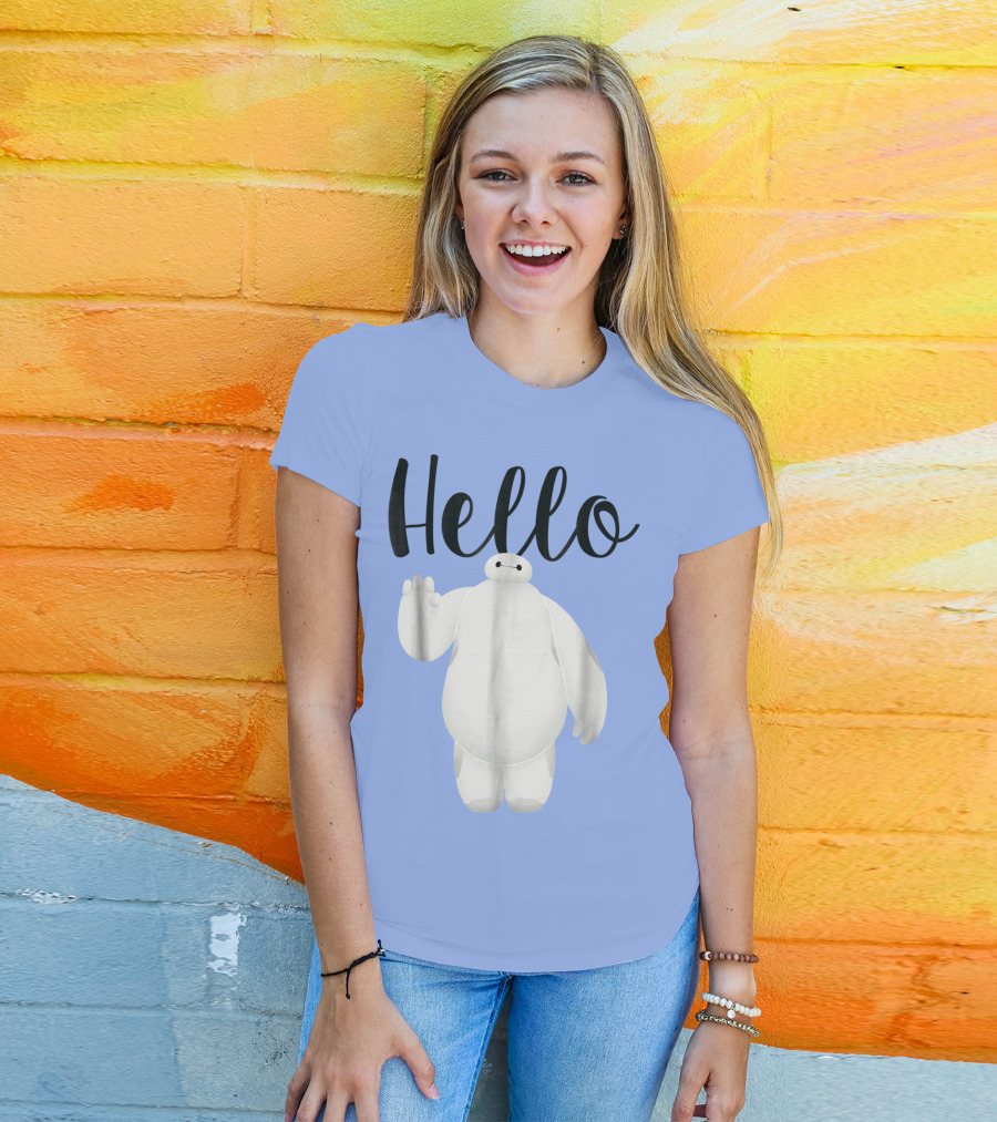 Disney Big Hero 6 Baymax Hello Wave Greetings T-Shirt