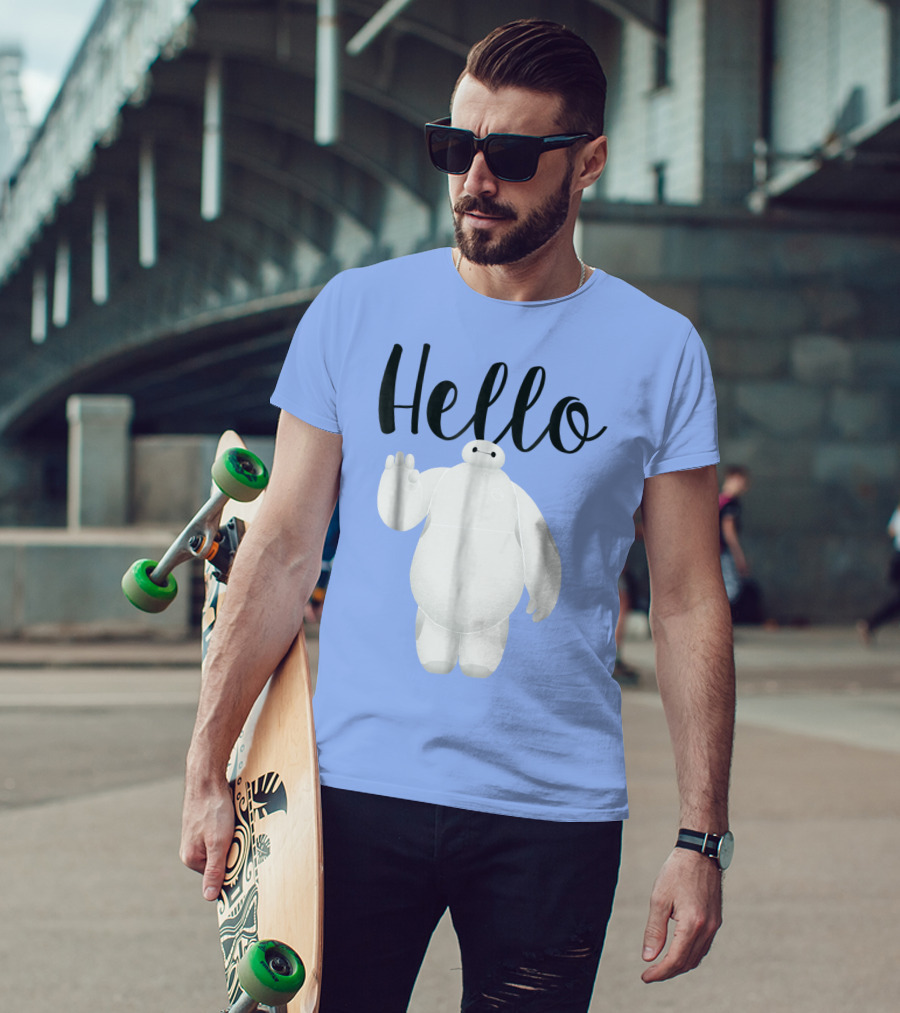 Disney Big Hero 6 Baymax Hello Wave Greetings T-Shirt