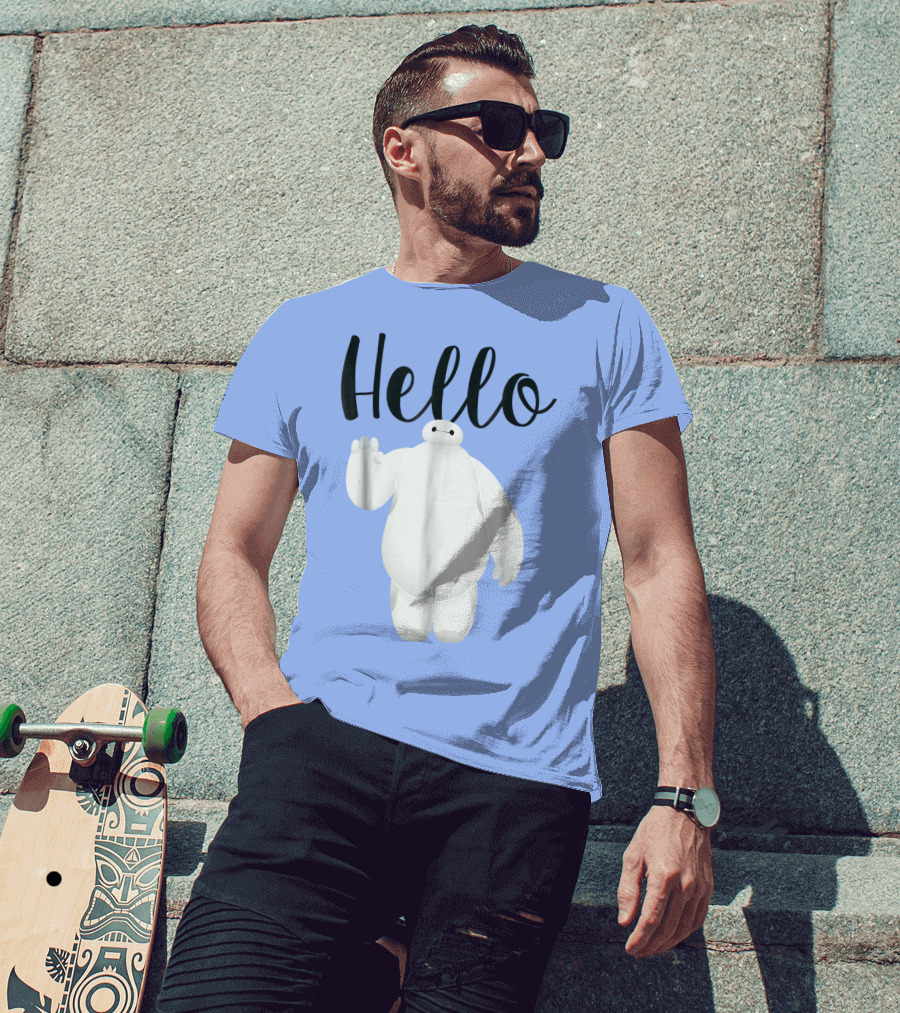 Disney Big Hero 6 Baymax Hello Wave Greetings T-Shirt