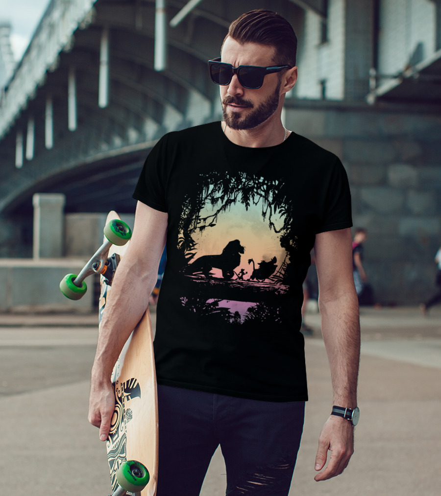 Disney Lion King Gradient Jungle Adventure Silhouette Trio T-Shirt