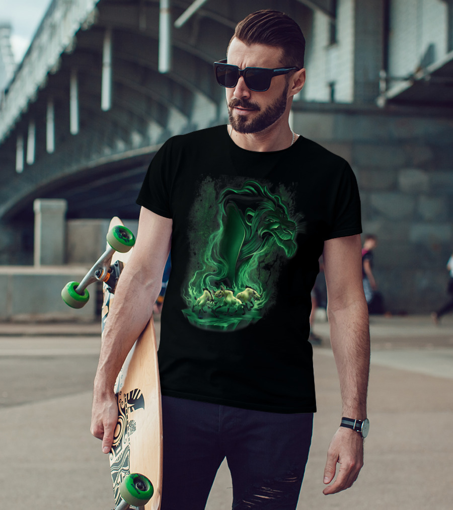 Disney Lion King Scar And Hyenas Green Smoke T-Shirt