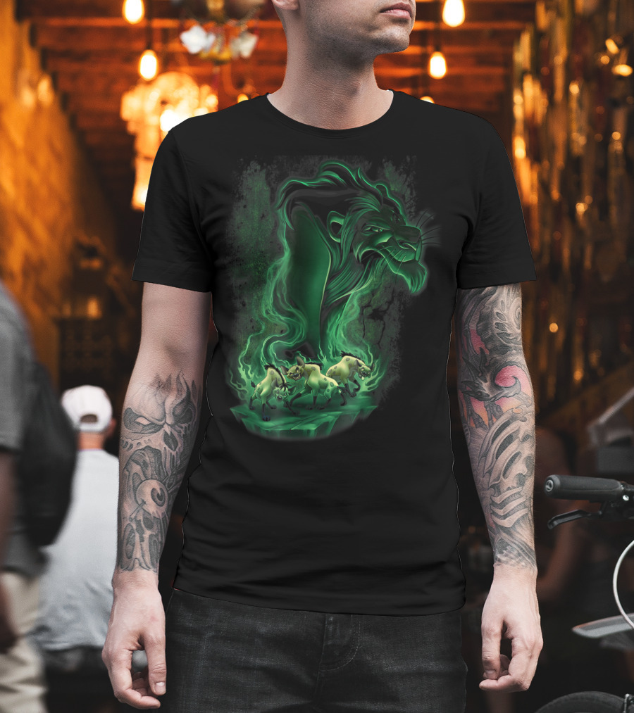Disney Lion King Scar And Hyenas Green Smoke T-Shirt