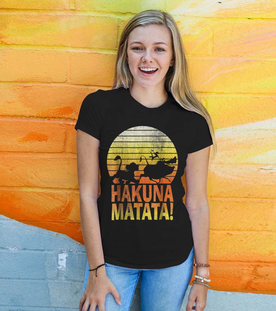 Disney Lion King Simba Pumbaa Timon Hakuna Matata Sunset T-Shirt