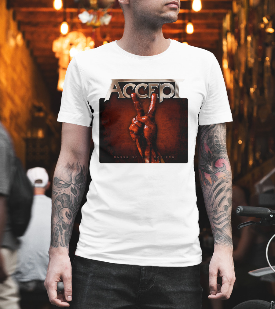 ACCEPT Blood Of The Nations Victory Hand Gesture T-Shirt