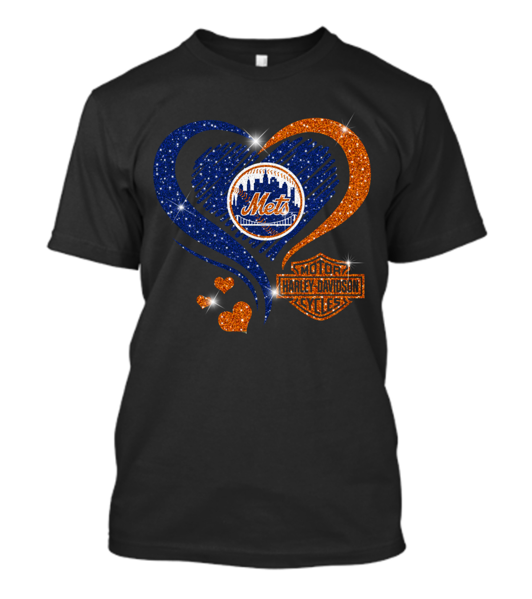 New York Mets Harley Davidson Heart T-Shirt