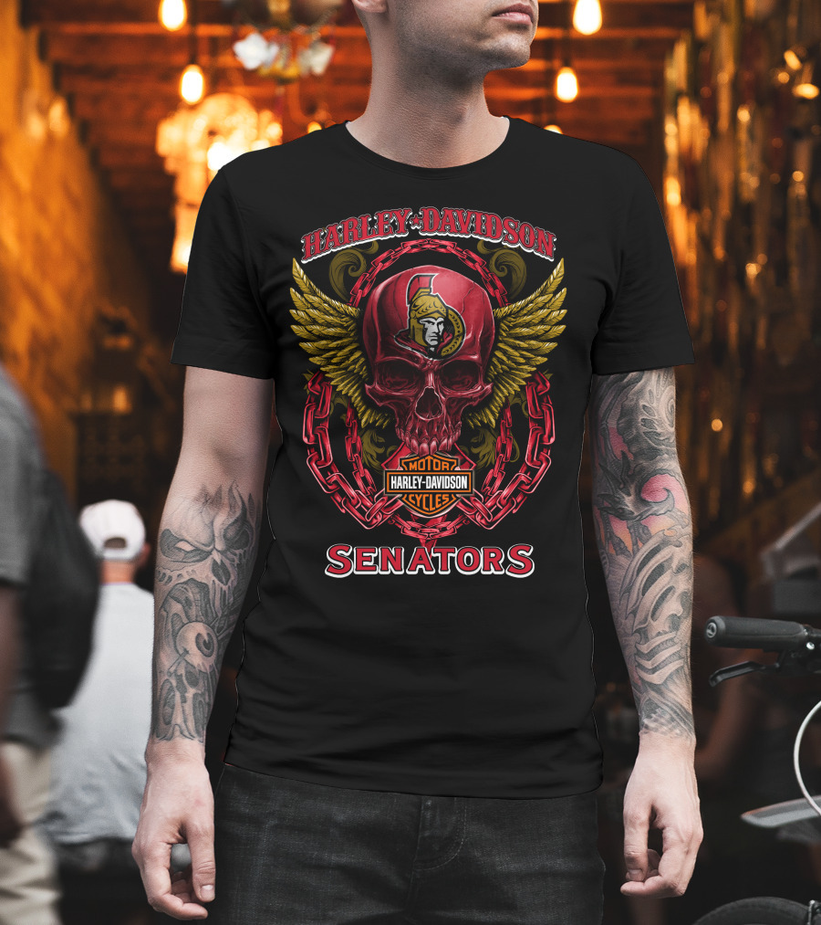Harley Davidson Motorcycles Senators Ottawa Nhl T-Shirt