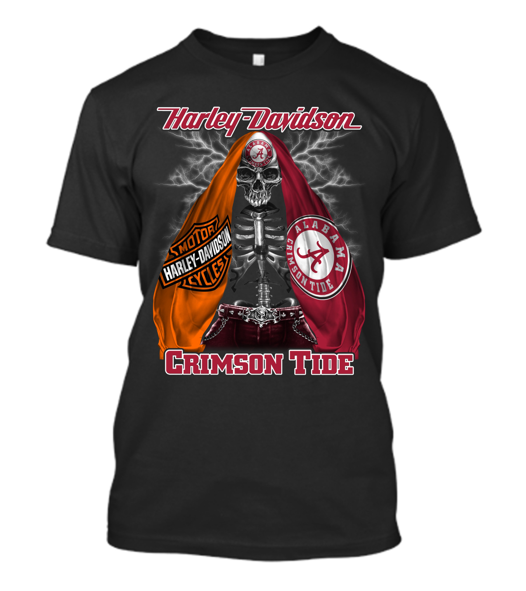 Harley Davidson Alabama Crimson Tide Skeleton M2D23 T-Shirt