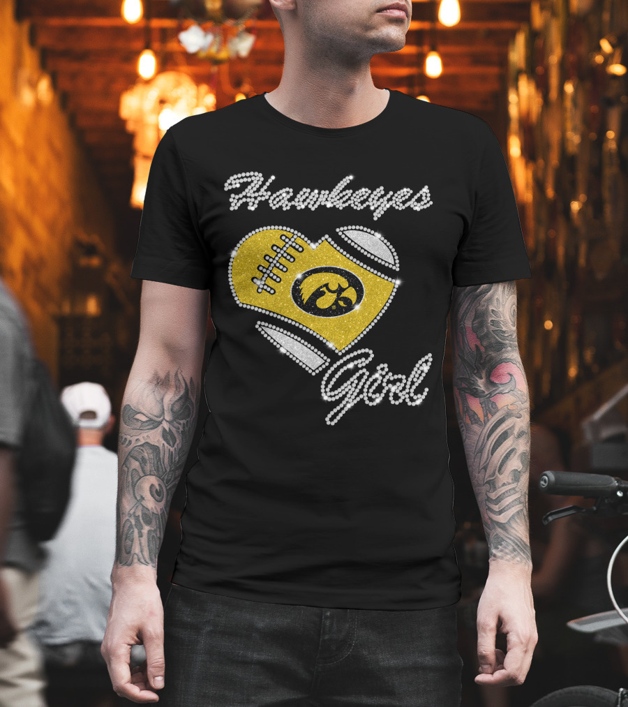 Hawkeyes Girl Iowa Football Heart Dntee25 T-Shirt