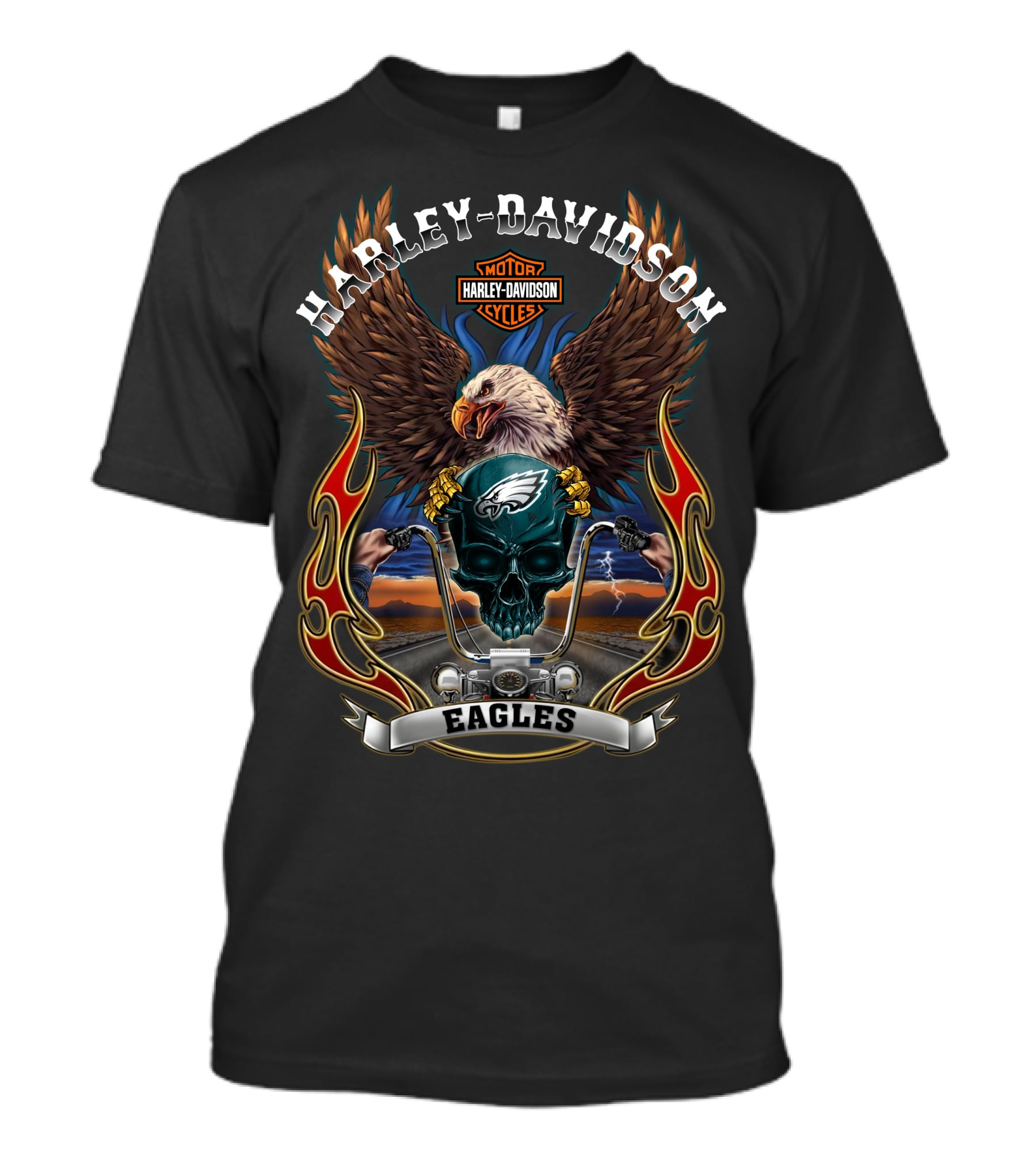 Harley Davidson Motor Cycles Eagles Philadelphia Eagles T-Shirt