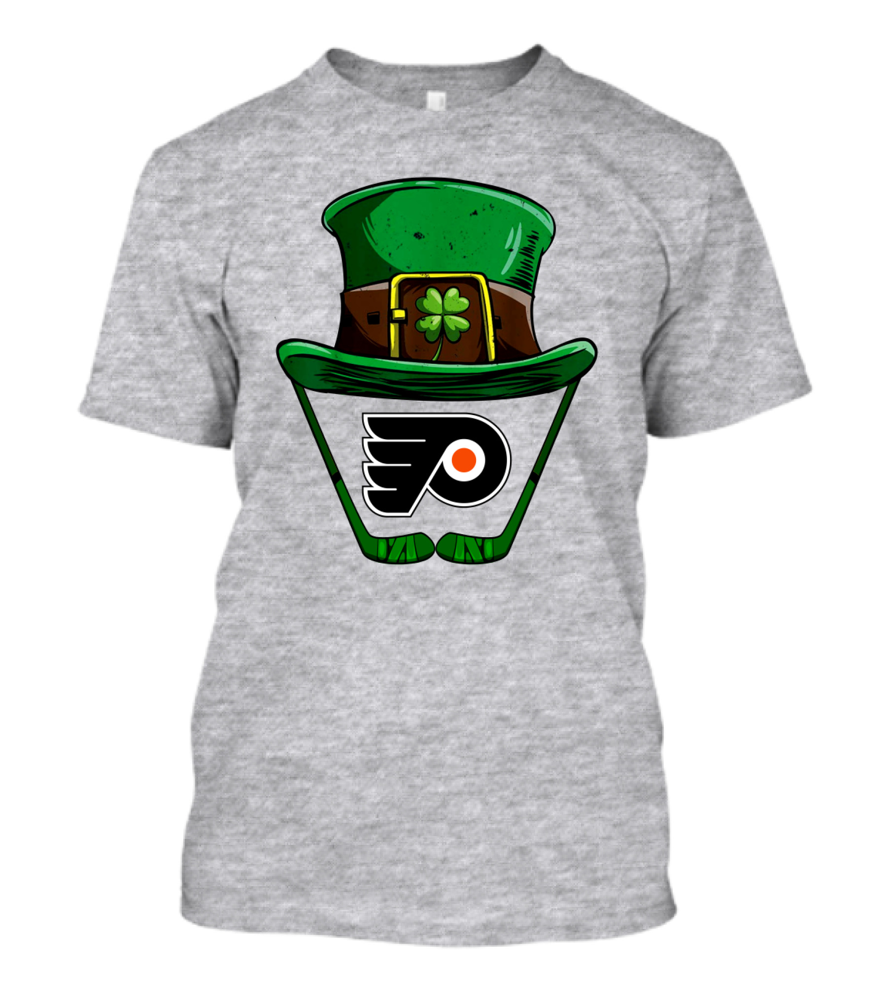 Philadelphia Flyers St. Patrick's Day Hockey Hat And Shamrock T-Shirt
