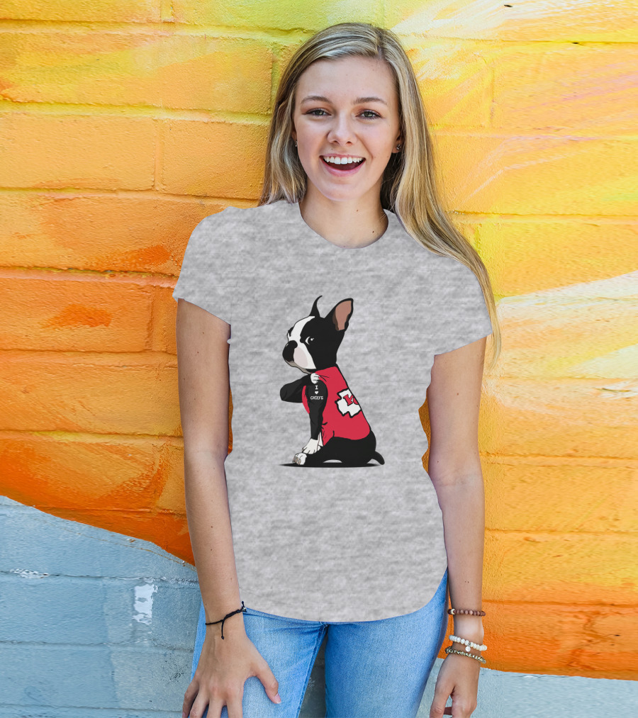 Kansas City Chiefs Bulldog I Love Chiefs T-Shirt
