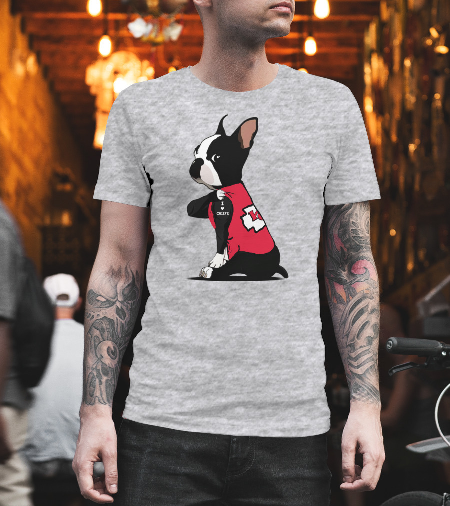 Kansas City Chiefs Bulldog I Love Chiefs T-Shirt