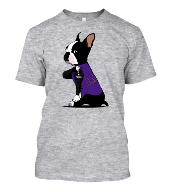 I Love LSU Tigers Bulldog T-Shirt