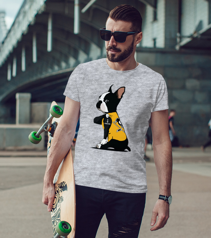 Pittsburgh Penguins Bulldog Hockey Fan Love T-Shirt