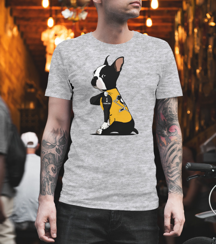 Pittsburgh Penguins Bulldog Hockey Fan Love T-Shirt