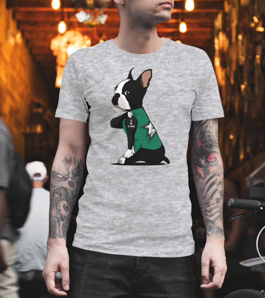 Dallas Stars Bulldog I Love Stars T-Shirt